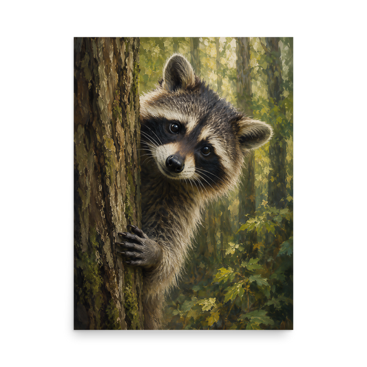 Raccoon Curiosity Poster