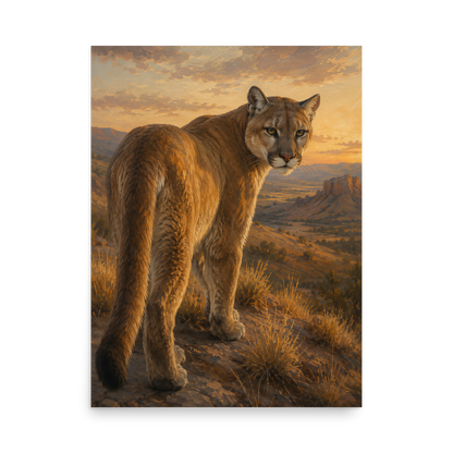 Mountain Lion Sunset Pride Poster