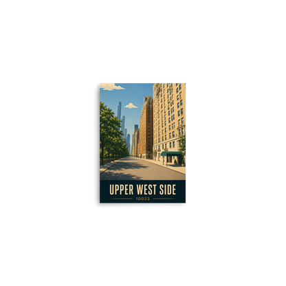 Upper West Side poster with Manhattan skyline street view and 10023 zip code