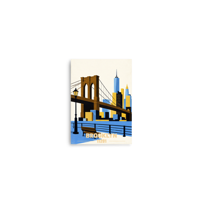 Brooklyn Heights Promenade retro travel poster print, 11201 zip code wall art, unframed